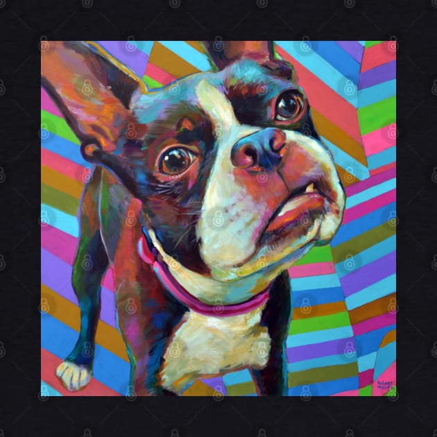 Psychedelic BOSTON TERRIER by RobertPhelpsArt